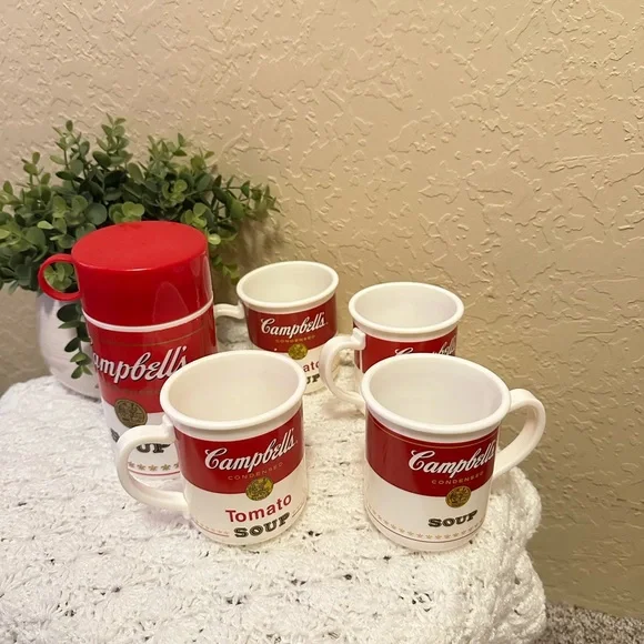 Lot Of Campbell Tupperware Soup Mugs & A Can Collection Mugs - Picture 7 of 9